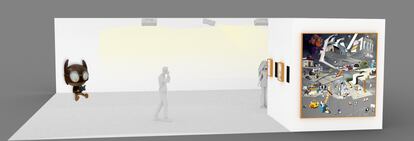 Recreación del stand diseñado por Edgar Plans para el estand de EL PAÍS en la Feria internacional ARCO 2023.