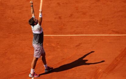 Wawrinka celebra el pase a la final.