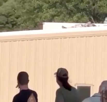 Una captura de pantalla de un video muestra ya abatido por agentes de seguridad al sospechoso de haber disparado contra Donald Trump, el 13 de julio de 2024 en Butler (Pensilvania).