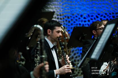 Viento madera de la Orquesta Sinfónica de Kiev durante uno de sus conciertos.