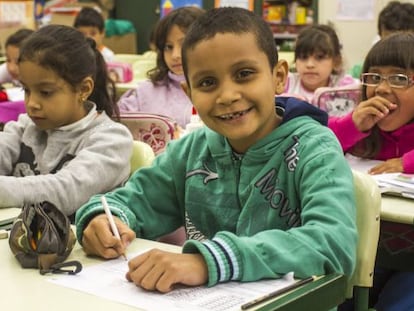 Clase en una escuela p&uacute;blica de Sao Paulo.