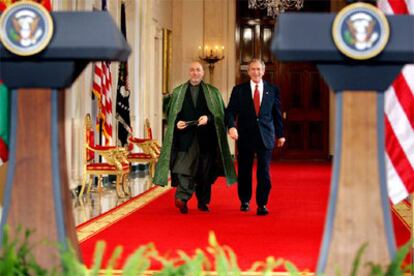 Karzai y Bush, hoy en Washington.