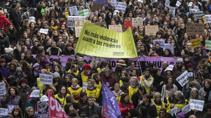 Manifestación contra la violencia de genero - machista en Madrid.