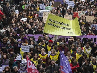 Manifestación contra la violencia de genero - machista en Madrid.