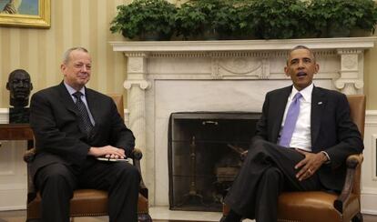 Allen y Obama, este martes en la Casa Blanca.