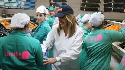 Campaña electoral, Susana Diaz, visita a la empresa en Lepe (Huelva). 