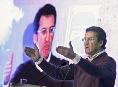 Alberto Núñez Feijóo en un mitin del PPdeG.