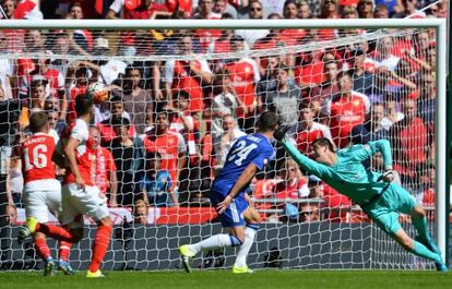 Courtois no evita el gol de Oxlade-Chamberlain