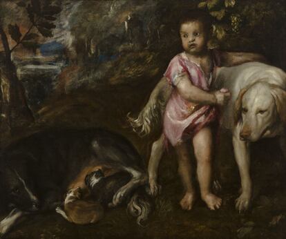 'Niño con perros' (1570) de Tiziano.