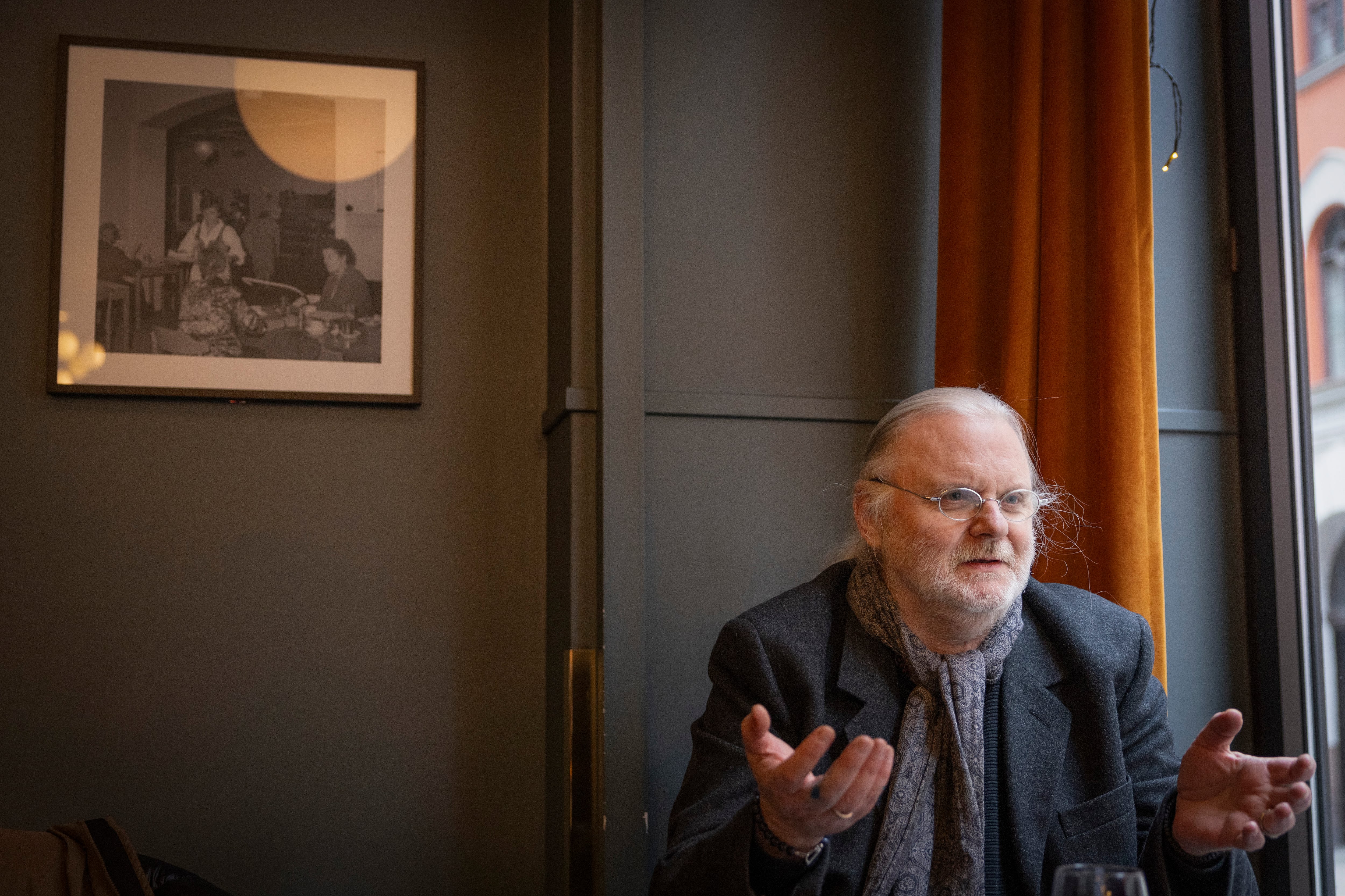 El escritor y reciente premio Nobel de Literatura, Jon Fosse, durante la entrevista concedida el martes en Oslo.