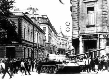 Ocupación soviética de las calles de Praga en 1968.