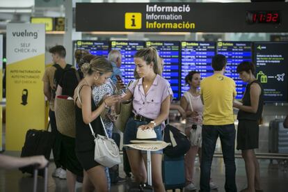 La Terminal 1 del Aeropuerto de Barcelona en una huelga de 2018.