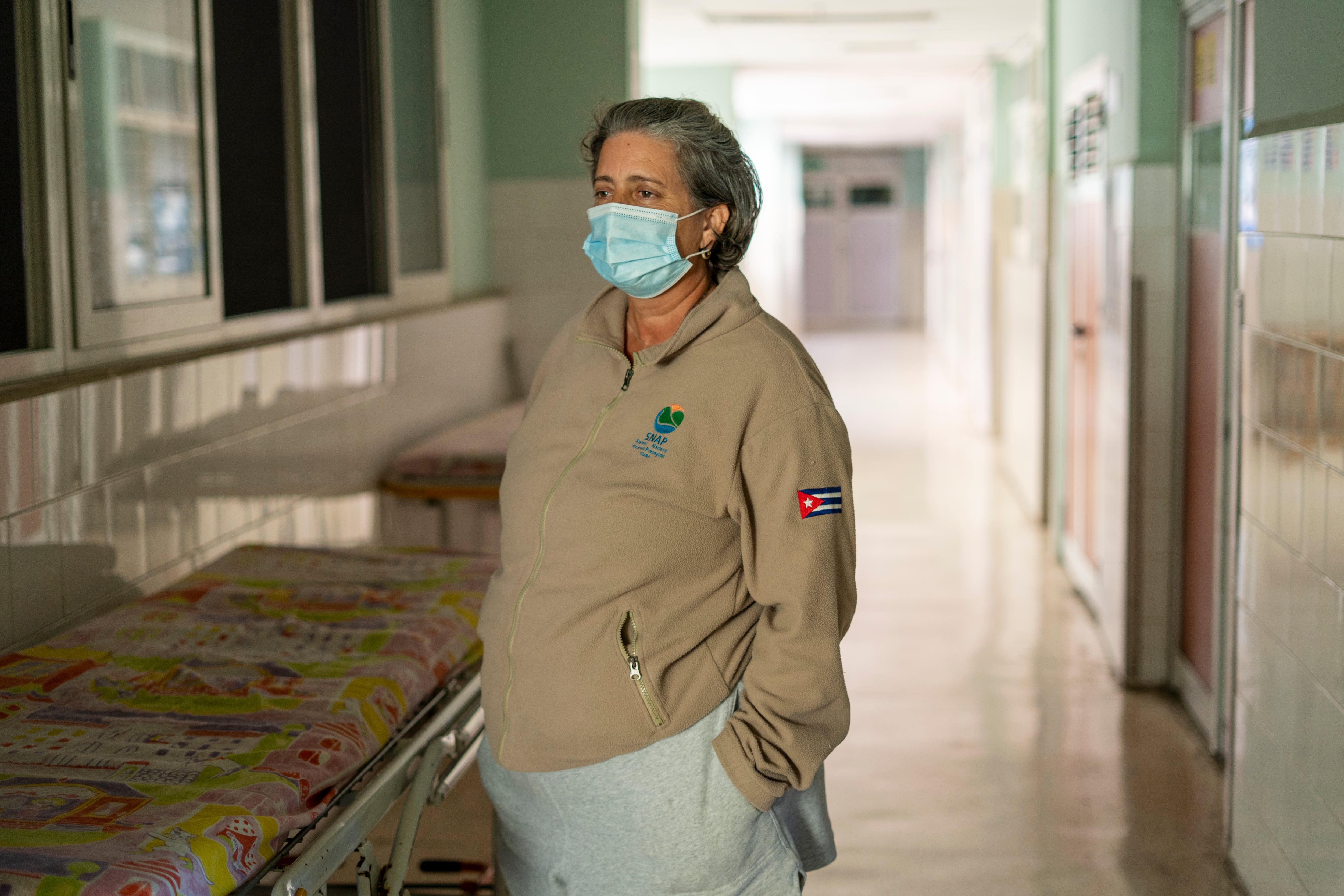 Anirmat Padilla, madre de Dado, paciente de leucemia, en el Hospital Pediátrico Juan Manuel Márquez.