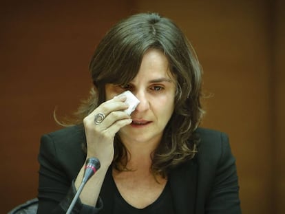 Beatriz Garrote, durante su comparecencia en las Cortes.