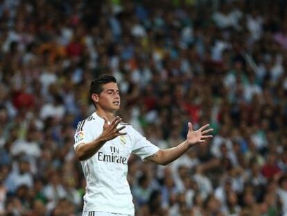 James, tras fallar una ocasión el sábado en el Bernabéu. 