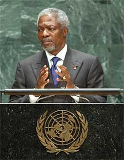 Kofi Annan, durante su discurso ante la Asamblea General de la ONU.