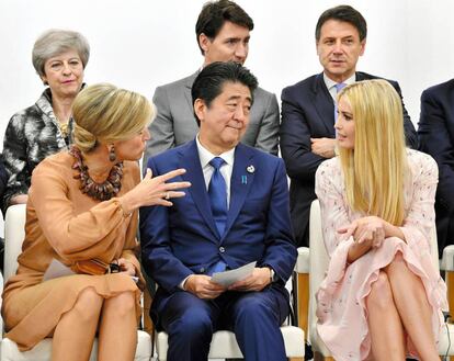 Maxima de Holandaa, Theresa May, Ivanka Trump y el primer ministro de Japón Shinzo Abe, en el G20.