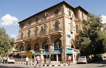 Vista general de la fachada principal del prestigioso Hotel Baron de Alepo. Fotografía tomada el 6 de octubre de 2010.