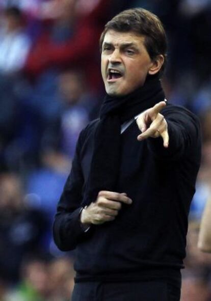 Vilanova, durante el derbi. 