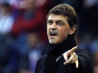 Vilanova, durante el derbi. 