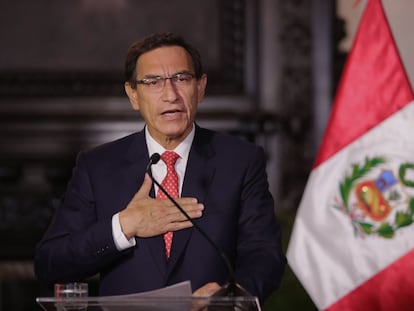 El presidente de Perú, Martín Vizcarra, envía un mensaje a la población este jueves.
