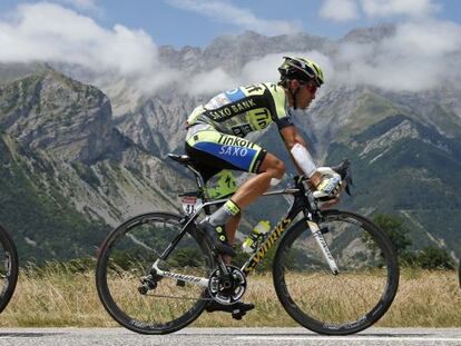 Contador, durante la 18&ordf; etapa.