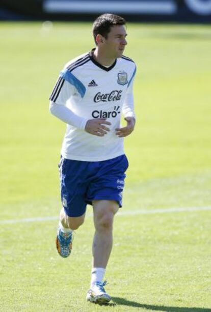 Messi, durante un entrenamiento.