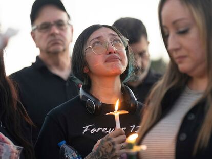 Alexis Nungaray, mother of Jocelyn Nungaray, during a vigil on June 21 in Houston, Texas.