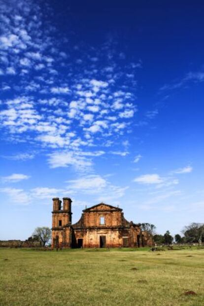 Ruinas de un palacete en Sao Miguel, al sur de Brasil. 