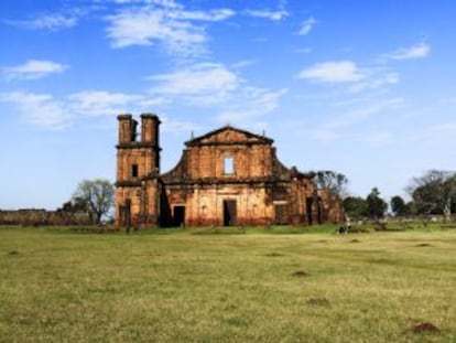 Ruinas de un palacete en Sao Miguel, al sur de Brasil.