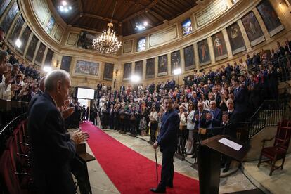 Imanol Pradales during his inauguration as Lehendakari.