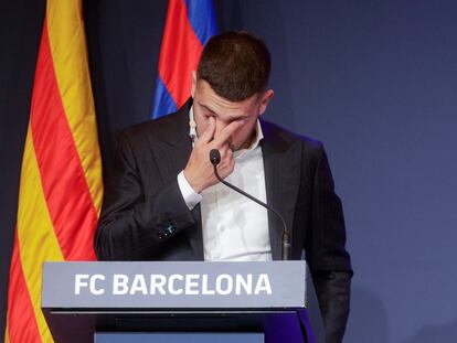 Jordi Alba durante su acto de despedida del Barcelona, este jueves.