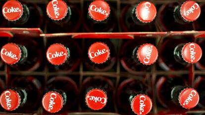 Garrafas de Coca-Cola.