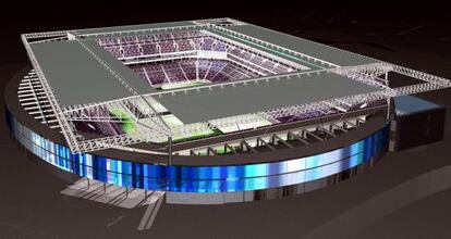 Imagen virtual del estadio Cornellà-El Prat.