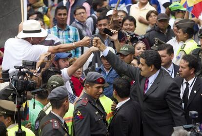 Nicolás Maduro en Quito este lunes.