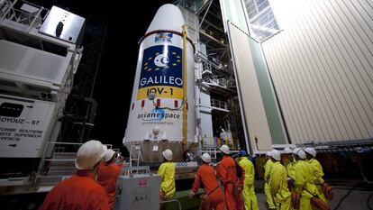 Preparativos para el lanzamiento de un módulo del sistema Galileo desde la base de Kourou, en la Guyana francesa.