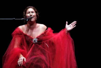 La cantaora Estrella Morente, durante una actuación en Lisboa, en una imagen de archivo.