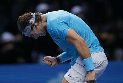 Nadal celebra la consecución de un punto durante la final.