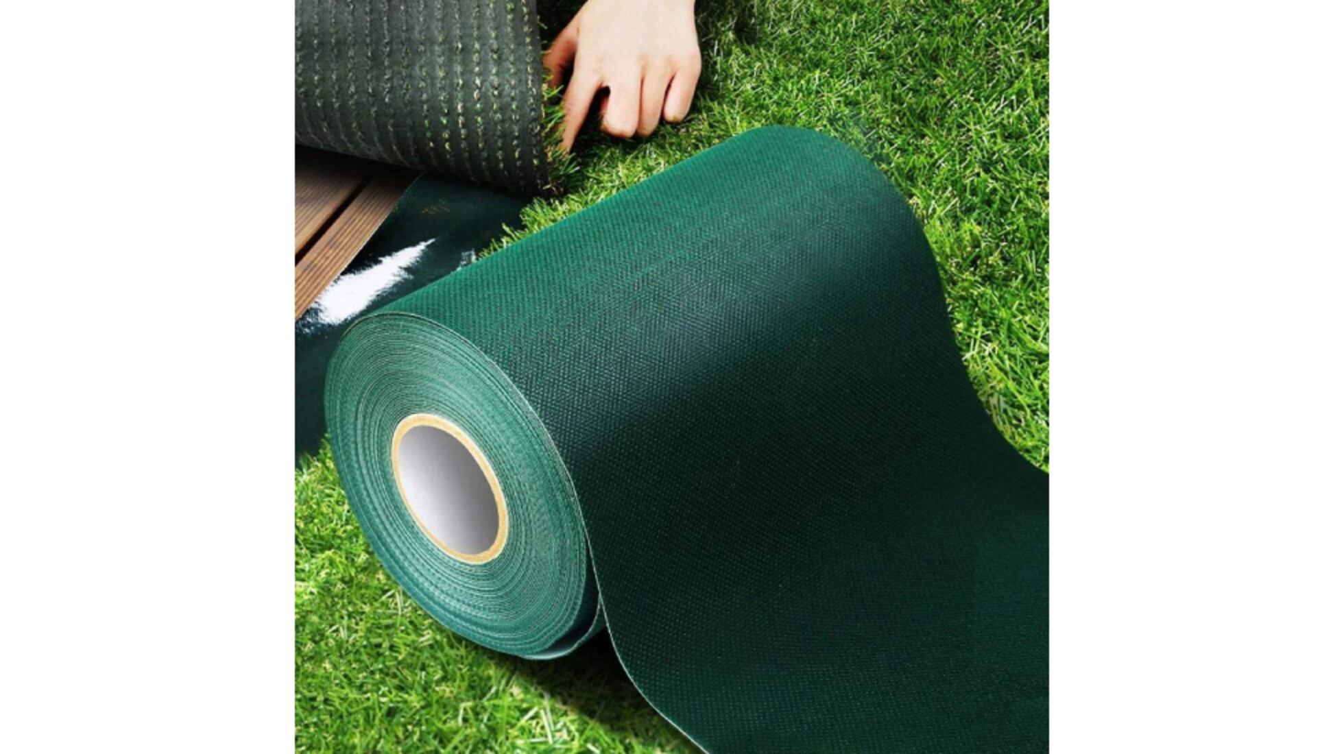 Cinta Autoadhesiva Para Unir Césped Artificial - 150 Mm X 10 M, Negra, Impermeable Y Resistente A UV
