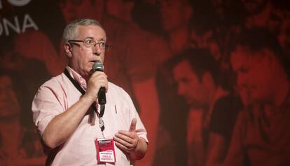 Ignacio Fern&aacute;ndez Toxo, durante su intervenci&oacute;n en la conmemoraci&oacute;n de los 40 a&ntilde;os de CCOO