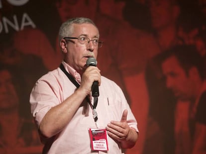 Ignacio Fern&aacute;ndez Toxo, durante su intervenci&oacute;n en la conmemoraci&oacute;n de los 40 a&ntilde;os de CCOO