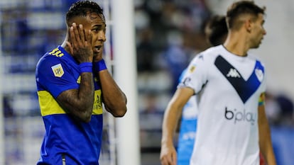 Sebastián Villa durante un partido con Boca Juniors.