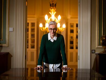 Neus Sabatés before accepting an award for her work.