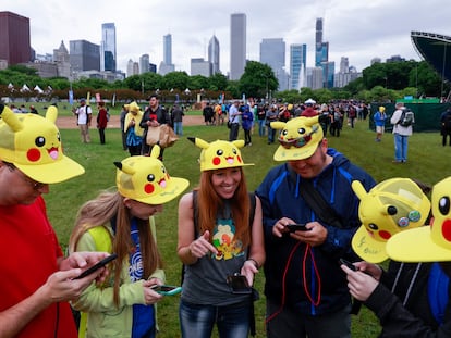 Participantes en un festival de Pokemon GO en Chicago, en 2019.