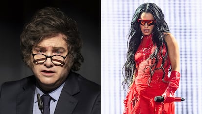 Javier Milei y la cantante Lali Espósito.