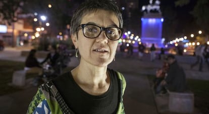 Ruth Zurbriggen, en una plaza en el centro de Neuquen