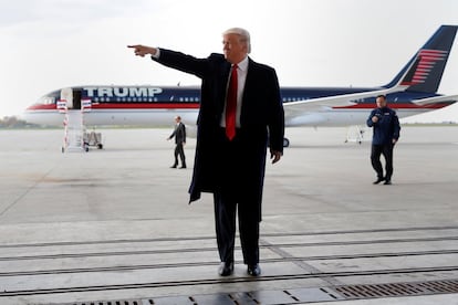 Donald Trump en el aeropuerto de Wilmington, en el estado de Ohio, el 4 de noviembre de 2016.