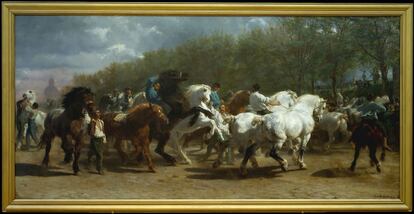 'La feria de caballos' (1852-55) de Rosa Bonheur es uno de los 35 cuadros en que se centra 'Emocionarte'. Actualmente es exhibida en el Museo Metropolitano de Arte de Nueva York.