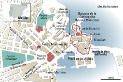 Mapa de Melilla.