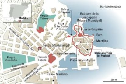 Mapa de Melilla.